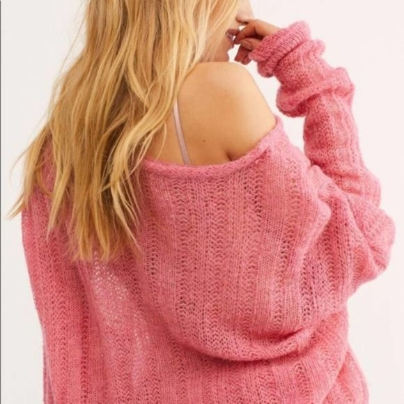 Free People Angel Soft Wool Blend Sweater Bubble Gum Pink Size XS NWOT - Picture 2 of 10